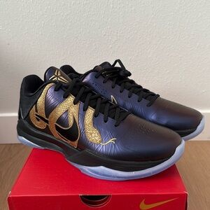 Nike Kobe V 5 Protro 'Year of the Mamba' Eggplant Black Metallic Gold Size 9.5